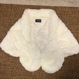 Caracalla White Faux Fur Shawl